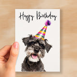 Birthday Card For Her Card For Friend Mum or Sister Birthday Card For Him Brother Dad Happy Birthday Card of Schnauzer Dog Fun Birthday Card