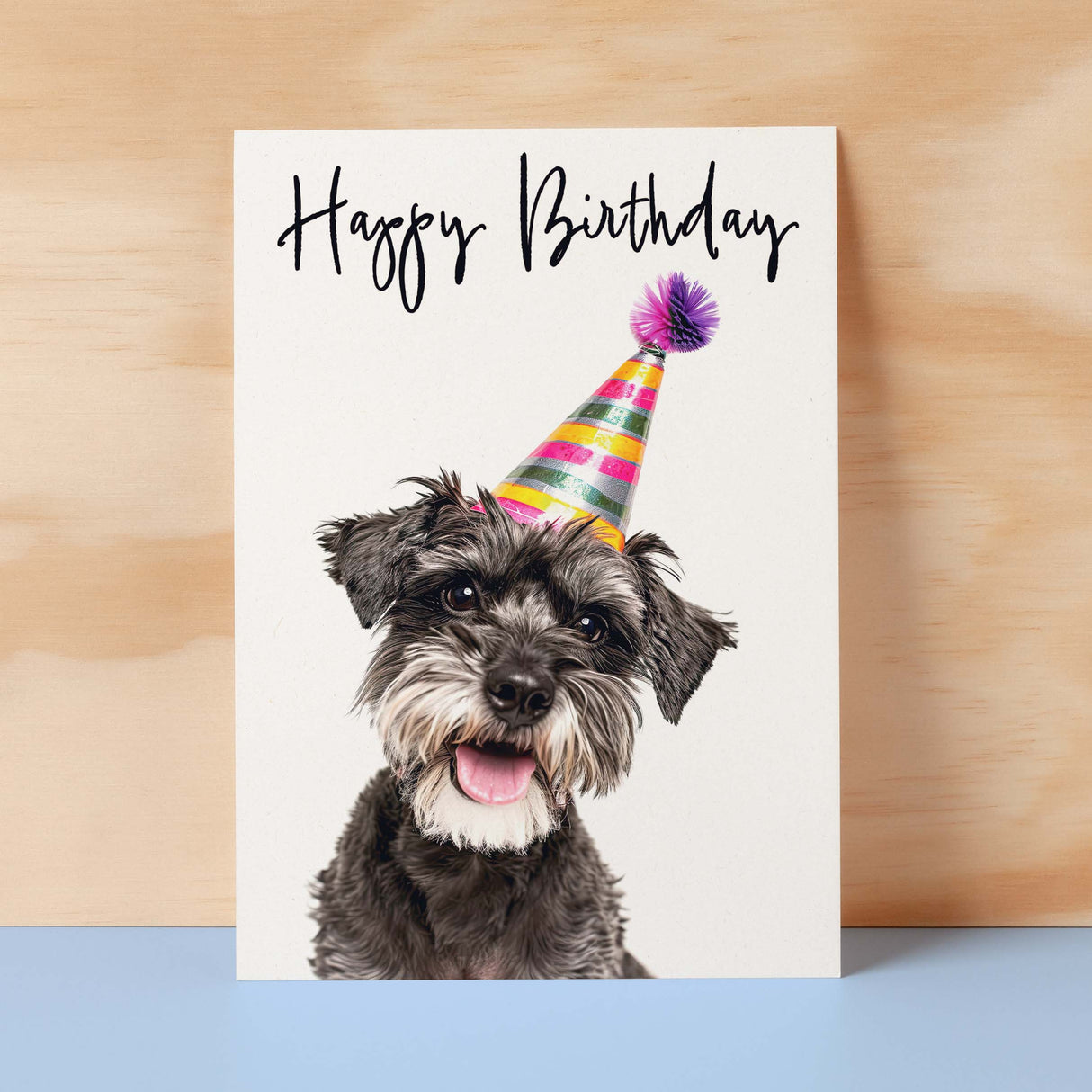 Birthday Card For Her Card For Friend Mum or Sister Birthday Card For Him Brother Dad Happy Birthday Card of Schnauzer Dog Fun Birthday Card