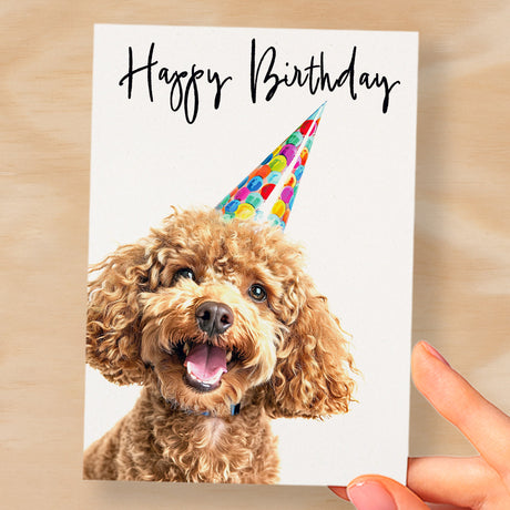 Birthday Card For Her Card For Friend Mum or Sister Birthday Card For Him Brother Dad Happy Birthday Card of Poodle Dog Fun Birthday Card