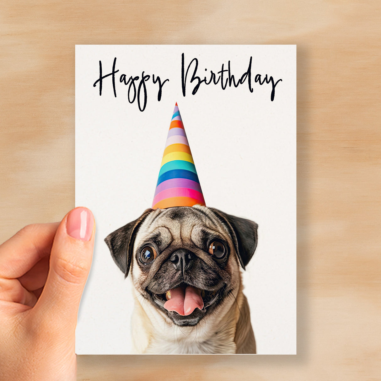 Birthday Card For Her Card For Friend Mum or Sister Birthday Card For Him Brother Dad Happy Birthday Card of Pug Dog Fun Birthday Card