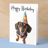 Birthday Card For Her Card For Friend Mum or Sister Birthday Card For Him Brother Dad Happy Birthday Card of Dachshund Dog Fun Birthday Card