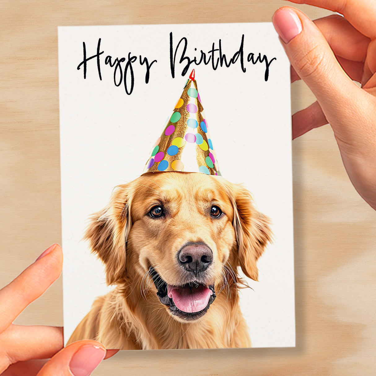 Birthday Card For Her Card For Friend Mum or Sister Birthday Card For Him Brother Dad Happy Birthday Card of Golden Retreiver Dog Fun Card