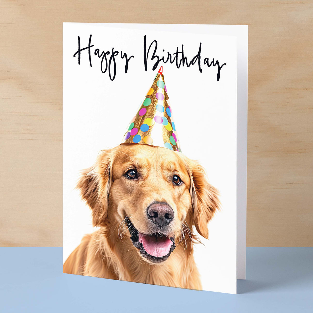 Birthday Card For Her Card For Friend Mum or Sister Birthday Card For Him Brother Dad Happy Birthday Card of Golden Retreiver Dog Fun Card