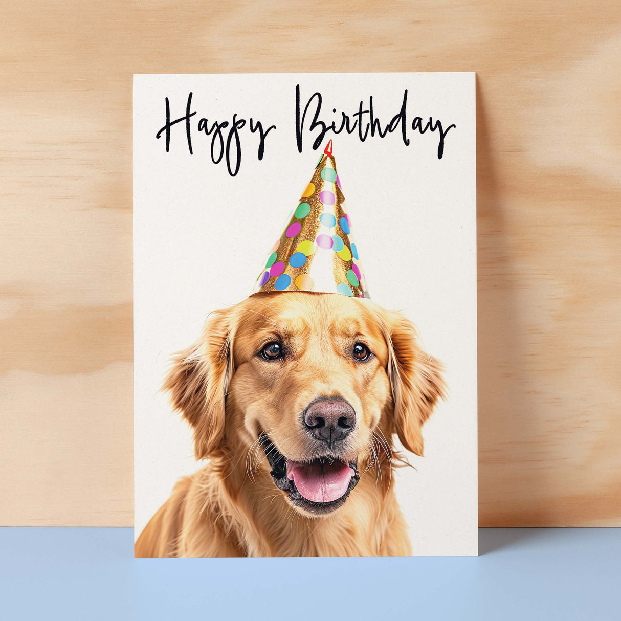 Birthday Card For Her Card For Friend Mum or Sister Birthday Card For Him Brother Dad Happy Birthday Card of Golden Retreiver Dog Fun Card