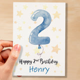 Customisable 2nd Birthday Card For Boy Custom Name Card For Boy Second Birthday Card For Baby Birthday Card for Baby Boy Custom 2nd Birthday