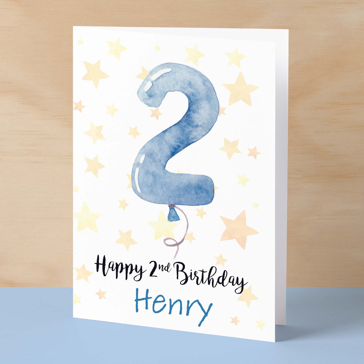 Customisable 2nd Birthday Card For Boy Custom Name Card For Boy Second Birthday Card For Baby Birthday Card for Baby Boy Custom 2nd Birthday