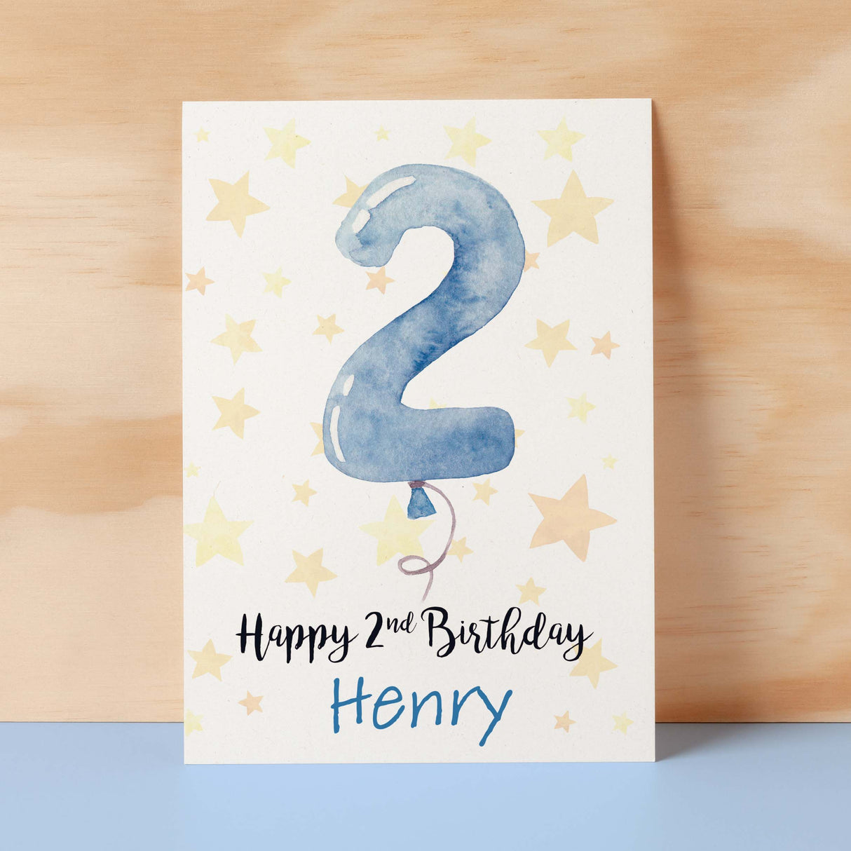 Customisable 2nd Birthday Card For Boy Custom Name Card For Boy Second Birthday Card For Baby Birthday Card for Baby Boy Custom 2nd Birthday