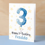 Personalised 3rd Birthday Card For Boy Custom Name Card For Boy Third Birthday Card For Child Birthday Card for Boy Custom 3rd Birthday