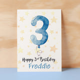 Personalised 3rd Birthday Card For Boy Custom Name Card For Boy Third Birthday Card For Child Birthday Card for Boy Custom 3rd Birthday