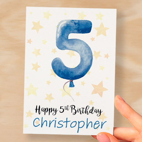 Personalised 5th Birthday Card For Boy Custom Name Card For Boy Fifth Birthday Card For Child Birthday Card for Boy Custom 5th Birthday