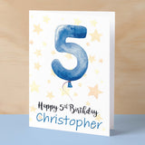 Personalised 5th Birthday Card For Boy Custom Name Card For Boy Fifth Birthday Card For Child Birthday Card for Boy Custom 5th Birthday