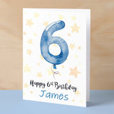 Personalised 6th Birthday Card For Boy Custom Name Card For Boy Sixth Birthday Card For Child Birthday Card for Boy Custom 6th Birthday