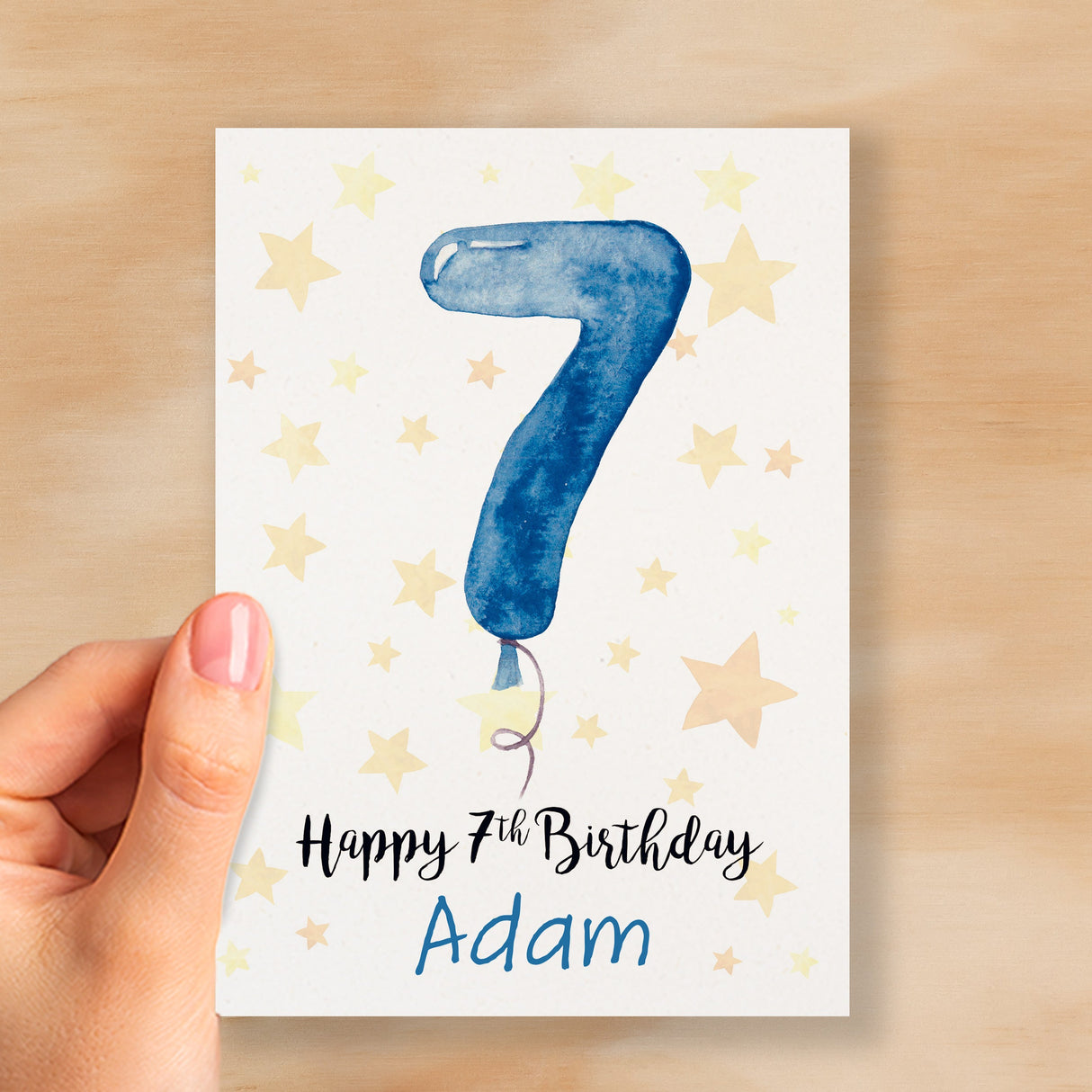 Personalised 7th Birthday Card For Boy Custom Name Card For Boy Seventh Birthday Card For Child Birthday Card for Boy Custom 7th Birthday