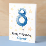 Personalised 8th Birthday Card For Boy Custom Name Card For Boy Eighth Birthday Card For Child Birthday Card for Boy Custom 8th Birthday