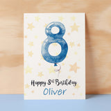 Personalised 8th Birthday Card For Boy Custom Name Card For Boy Eighth Birthday Card For Child Birthday Card for Boy Custom 8th Birthday