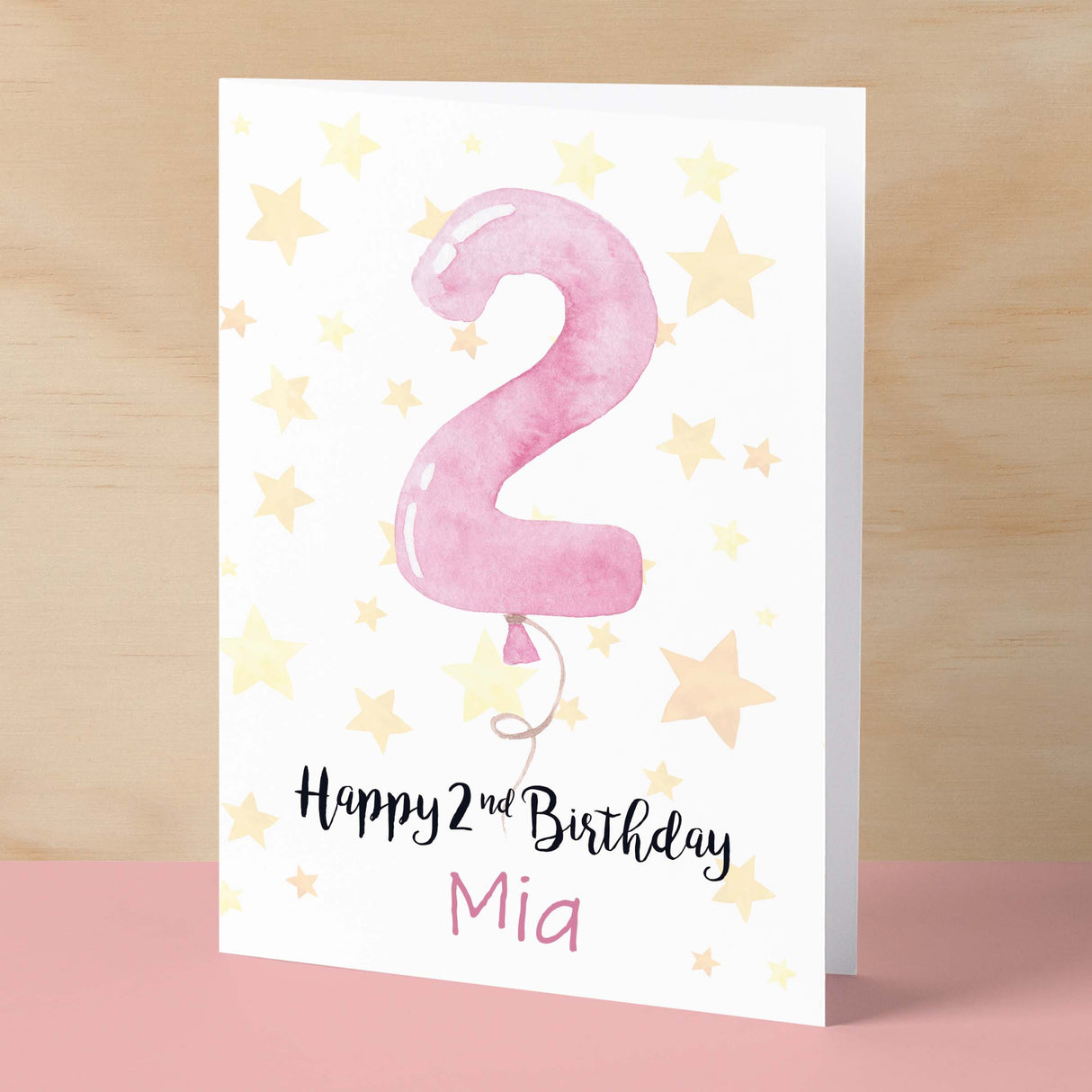 Personalised 2nd Birthday Card For Girl Custom Name Card For Girl Second Birthday Card For Baby Card for Baby Girl Custom 2nd Birthday