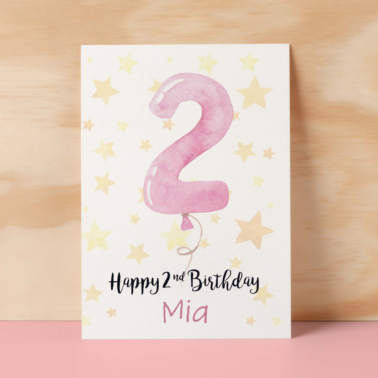 Personalised 2nd Birthday Card For Girl Custom Name Card For Girl Second Birthday Card For Baby Card for Baby Girl Custom 2nd Birthday