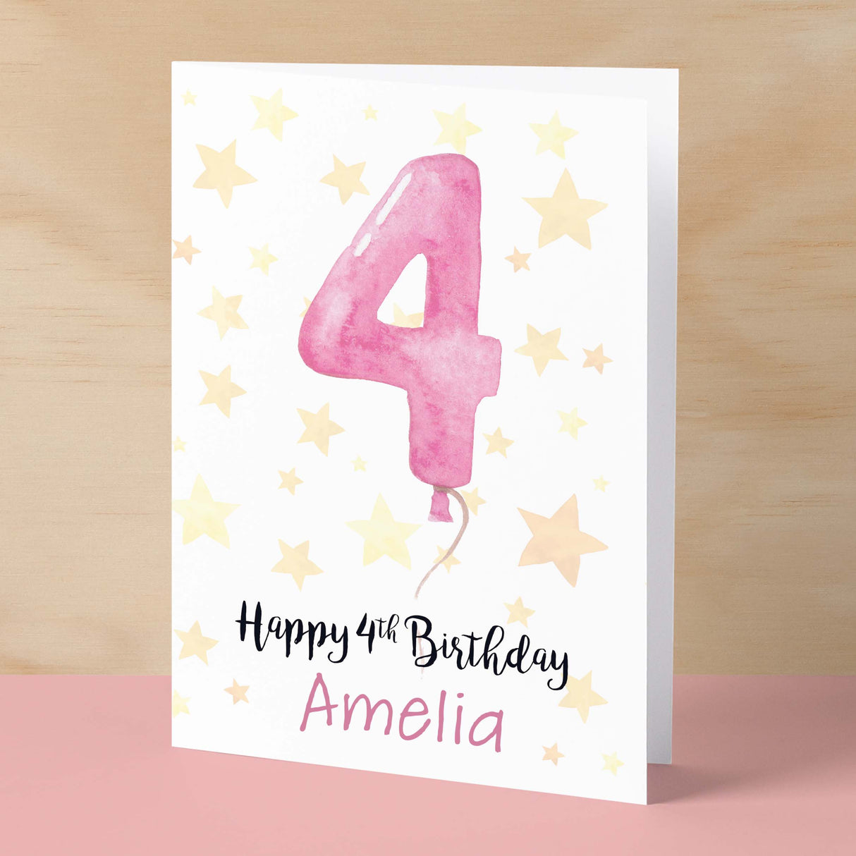 Personalised 4th Birthday Card For Girl Custom Name Card For Girl Forth Birthday Card For Child Birthday Card for Girl Custom 4th Birthday