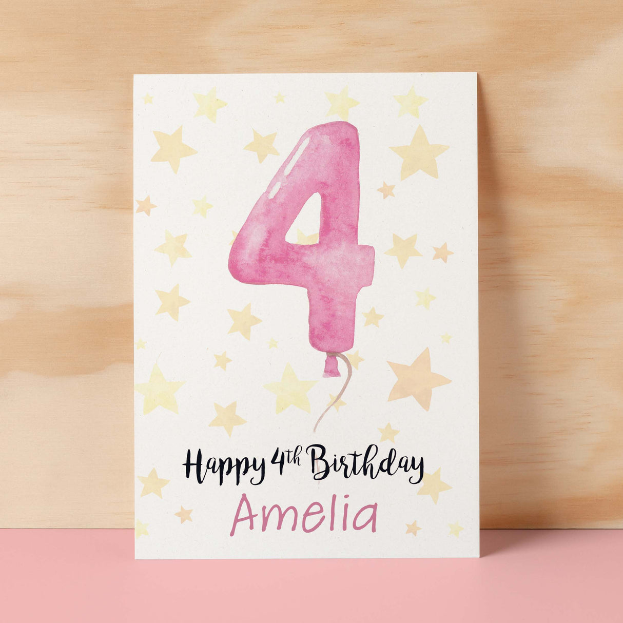 Personalised 4th Birthday Card For Girl Custom Name Card For Girl Forth Birthday Card For Child Birthday Card for Girl Custom 4th Birthday