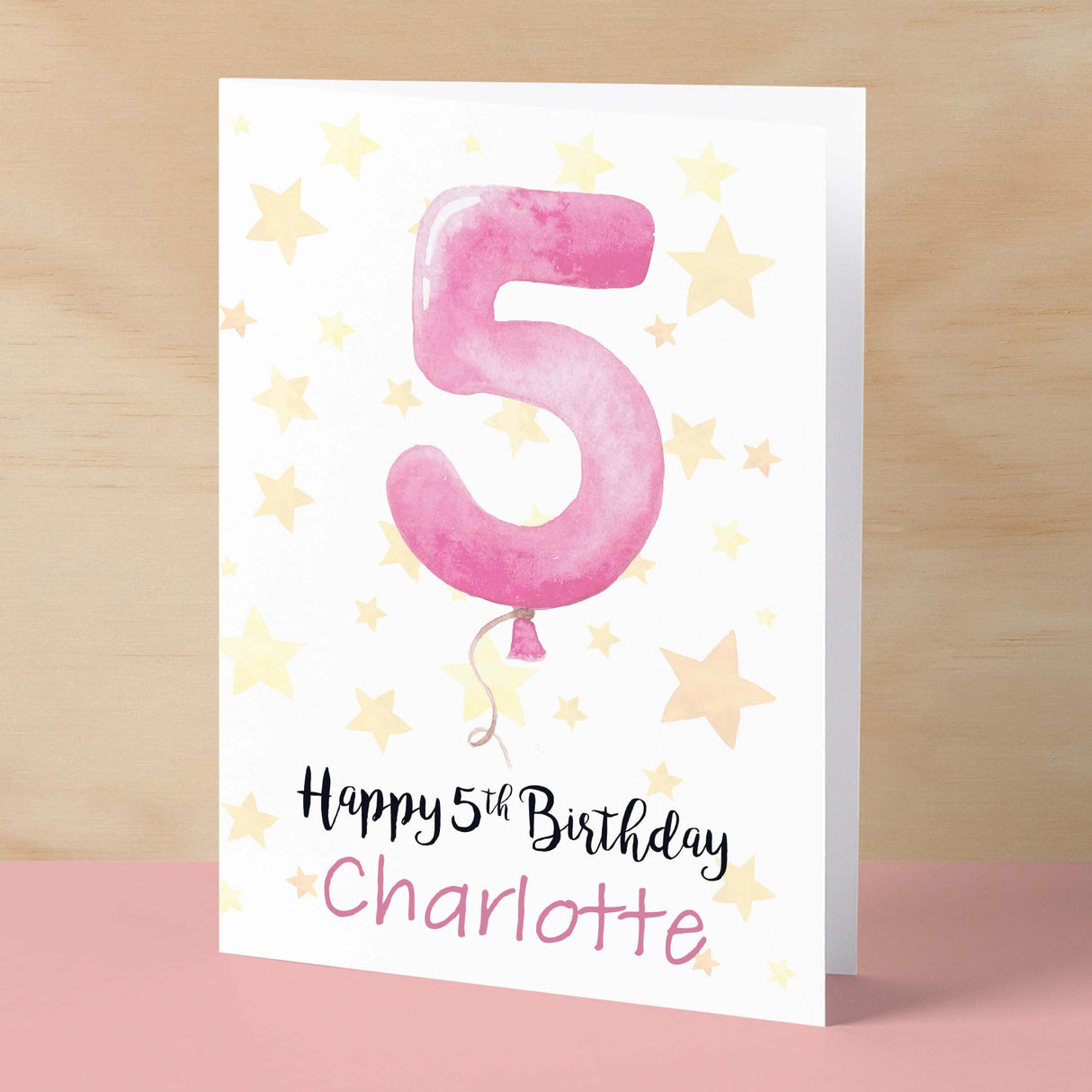 Personalised 5th Birthday Card For Girl Custom Name Card For Girl Fifth Birthday Card For Child Birthday Card for Girl Custom 5th Birthday