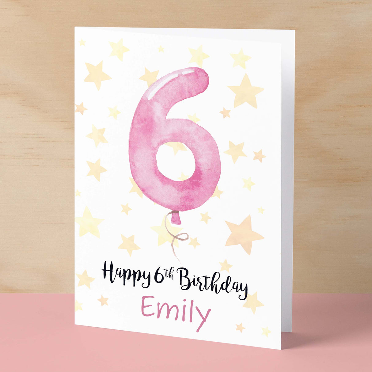 Personalised 6th Birthday Card For Girl Custom Name Card For Girl Sixth Birthday Card For Child Birthday Card for Girl Custom 6th Birthday