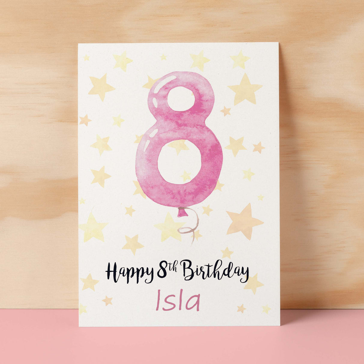 Personalised 8th Birthday Card For Girl Custom Name Card For Girl Eighth Birthday Card For Child Birthday Card for Girl Custom 8th Birthday