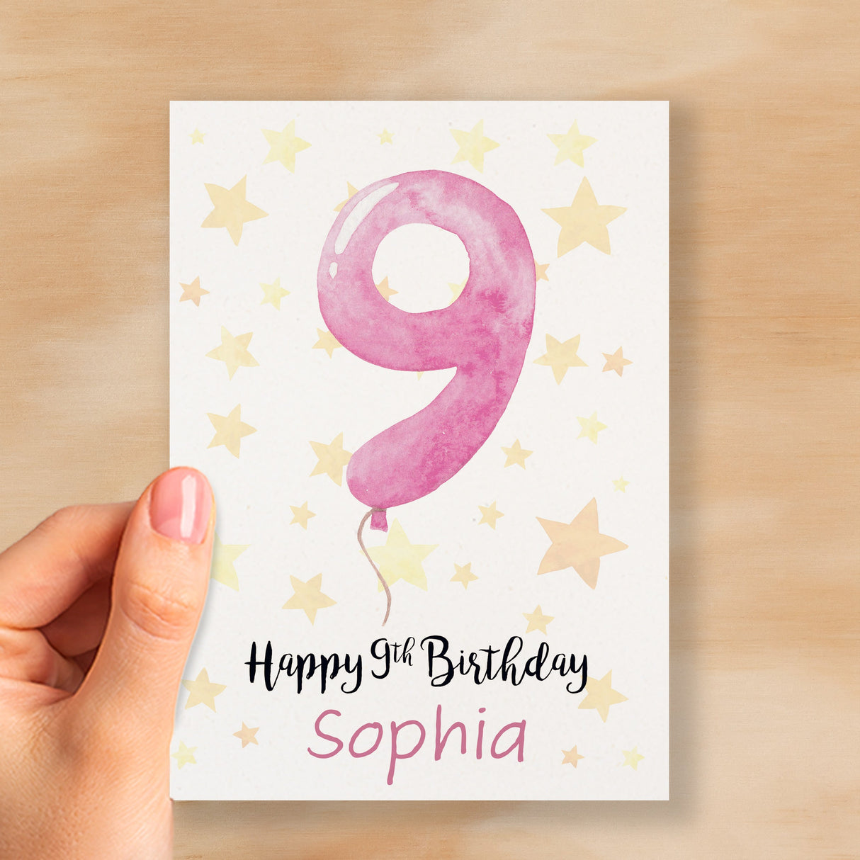 Personalised 9th Birthday Card For Girl Custom Name Card For Girl Ninth Birthday Card For Child Birthday Card for Girl Custom 9th Birthday