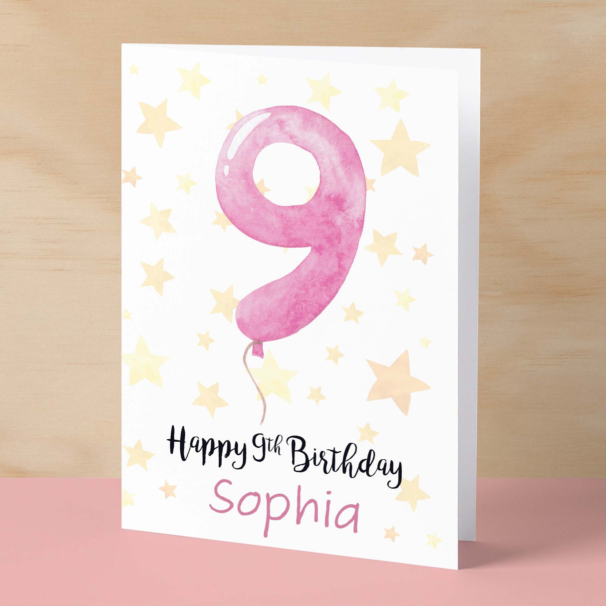 Personalised 9th Birthday Card For Girl Custom Name Card For Girl Ninth Birthday Card For Child Birthday Card for Girl Custom 9th Birthday