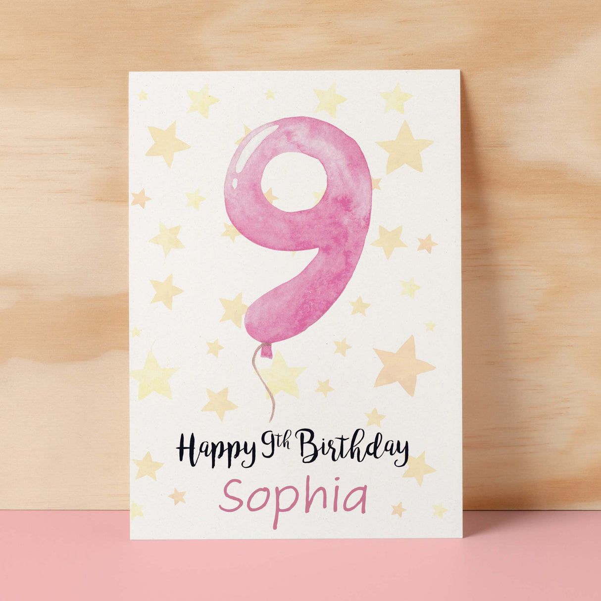 Personalised 9th Birthday Card For Girl Custom Name Card For Girl Ninth Birthday Card For Child Birthday Card for Girl Custom 9th Birthday