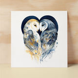 Anniversary or Valentine's Day Card For Wife Anniversary Card For Husband Boyfriend or Girlfriend Valentines Card For Him or Her Blue Owls