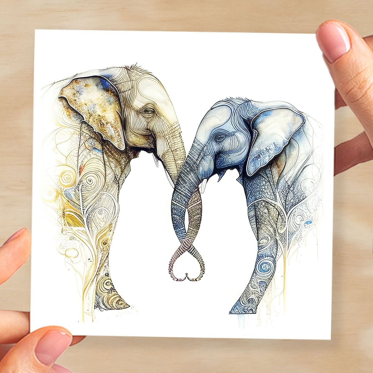 Anniversary or Valentine's Day Card For Wife Anniversary Card For Husband Boyfriend or Girlfriend Valentines Card For Him or Her Elephants