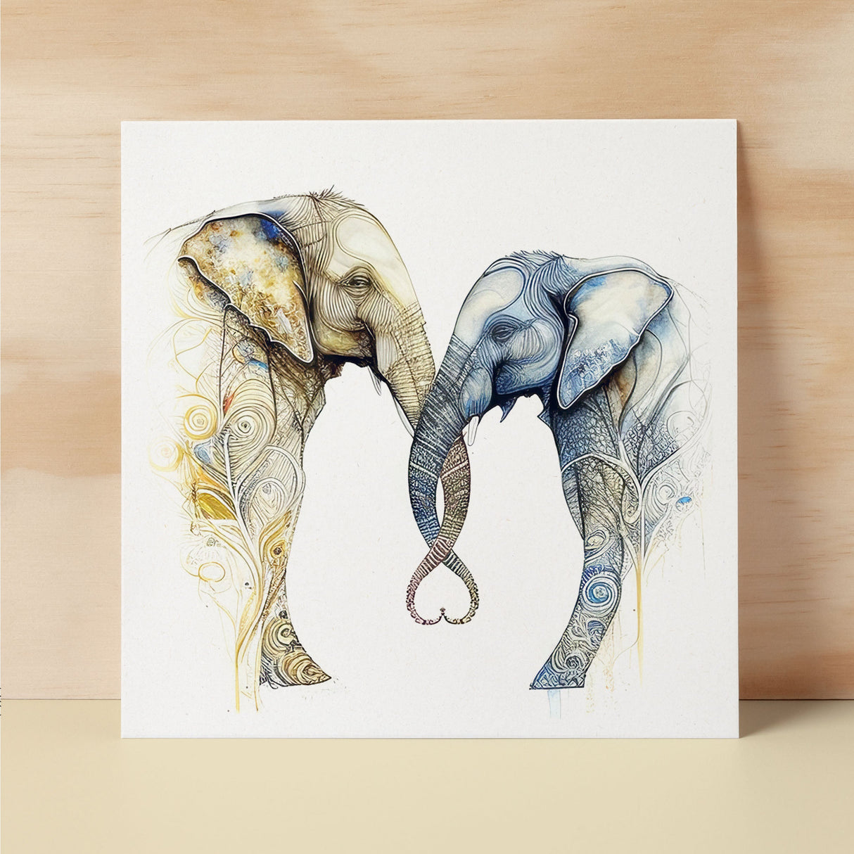 Anniversary or Valentine's Day Card For Wife Anniversary Card For Husband Boyfriend or Girlfriend Valentines Card For Him or Her Elephants