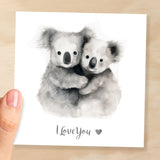 Anniversary or Valentine's Day Card For Wife Anniversary Card For Husband Boyfriend or Girlfriend Valentines Card For Him or Her Koala Love