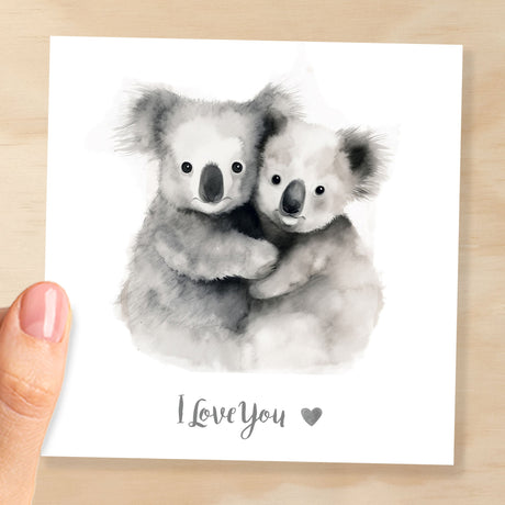 Anniversary or Valentine's Day Card For Wife Anniversary Card For Husband Boyfriend or Girlfriend Valentines Card For Him or Her Koala Love