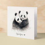 Anniversary or Valentine's Day Card For Wife Anniversary Card For Husband Boyfriend or Girlfriend Valentines Card For Him or Her Panda Love