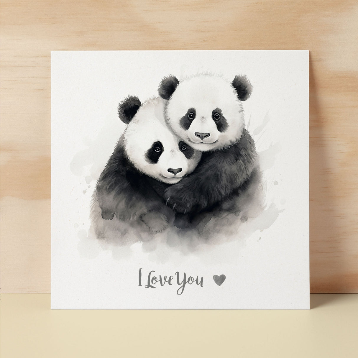 Anniversary or Valentine's Day Card For Wife Anniversary Card For Husband Boyfriend or Girlfriend Valentines Card For Him or Her Panda Love