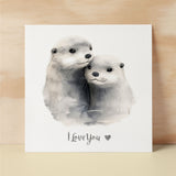 Anniversary or Valentine's Day Card For Wife Anniversary Card For Husband Boyfriend or Girlfriend Valentines Card For Him or Her Otter Love