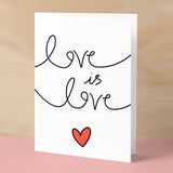 Anniversary or Valentine's Card for Her Anniversary Card for Wife Valentines Day Card For Husband Boyfriend or Girlfriend Love is Love