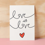 Anniversary or Valentine's Card for Her Anniversary Card for Wife Valentines Day Card For Husband Boyfriend or Girlfriend Love is Love