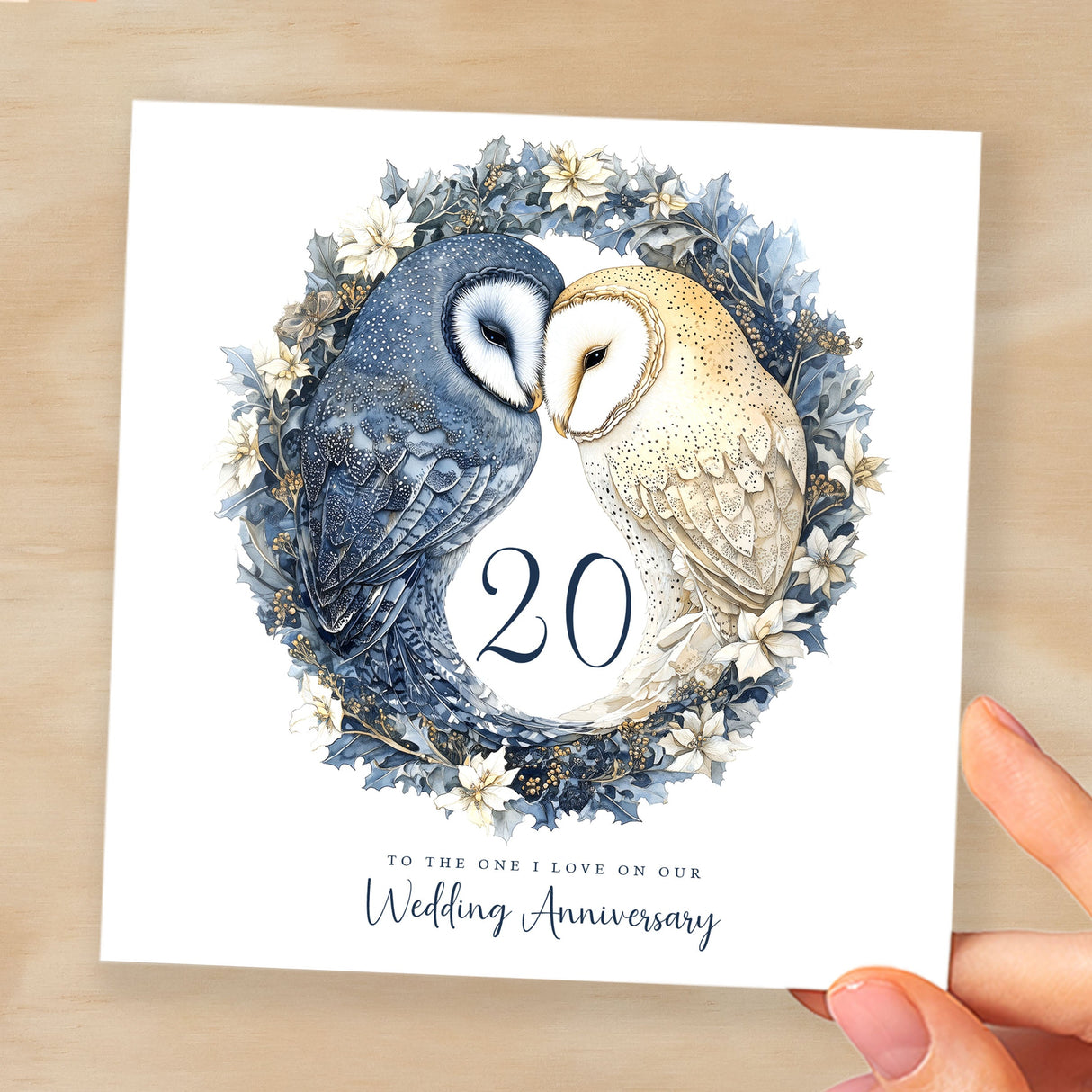 20th Wedding Anniversary Card Pretty Owl Design 20 Year Anniversary China Wedding Anniversary Card