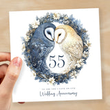 50th Wedding Anniversary Card Pretty Owl Design 50 Year Anniversary Gold Wedding Anniversary Card