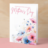 Mother's Day Card For Mum Mothering Sunday Card Love Mum Card Mother's Day Card with Flowers Wonderful Happy Mother's Day Card