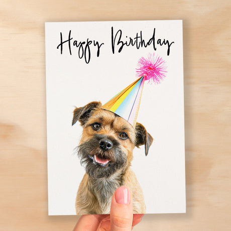 Birthday Card For Her Card For Friend Mum or Sister Birthday Card For Him Brother Dad Happy Birthday Card of Border Terrier Dog Card