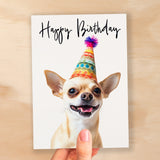 Birthday Card For Her Card For Friend Mum or Sister Birthday Card For Him Brother Dad Happy Birthday Card of Chihuahua Dog Fun Birthday Card