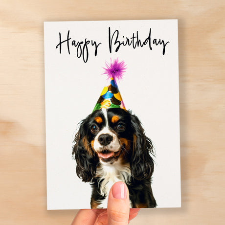 Birthday Card For Her Card For Friend Mum or Sister Birthday Card For Him Brother Dad Happy Birthday Card of King Charles Spaniel Card