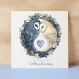 Wedding Anniversary Card Pretty Owl Design with Love Heart Card For Wedding Anniversary Card