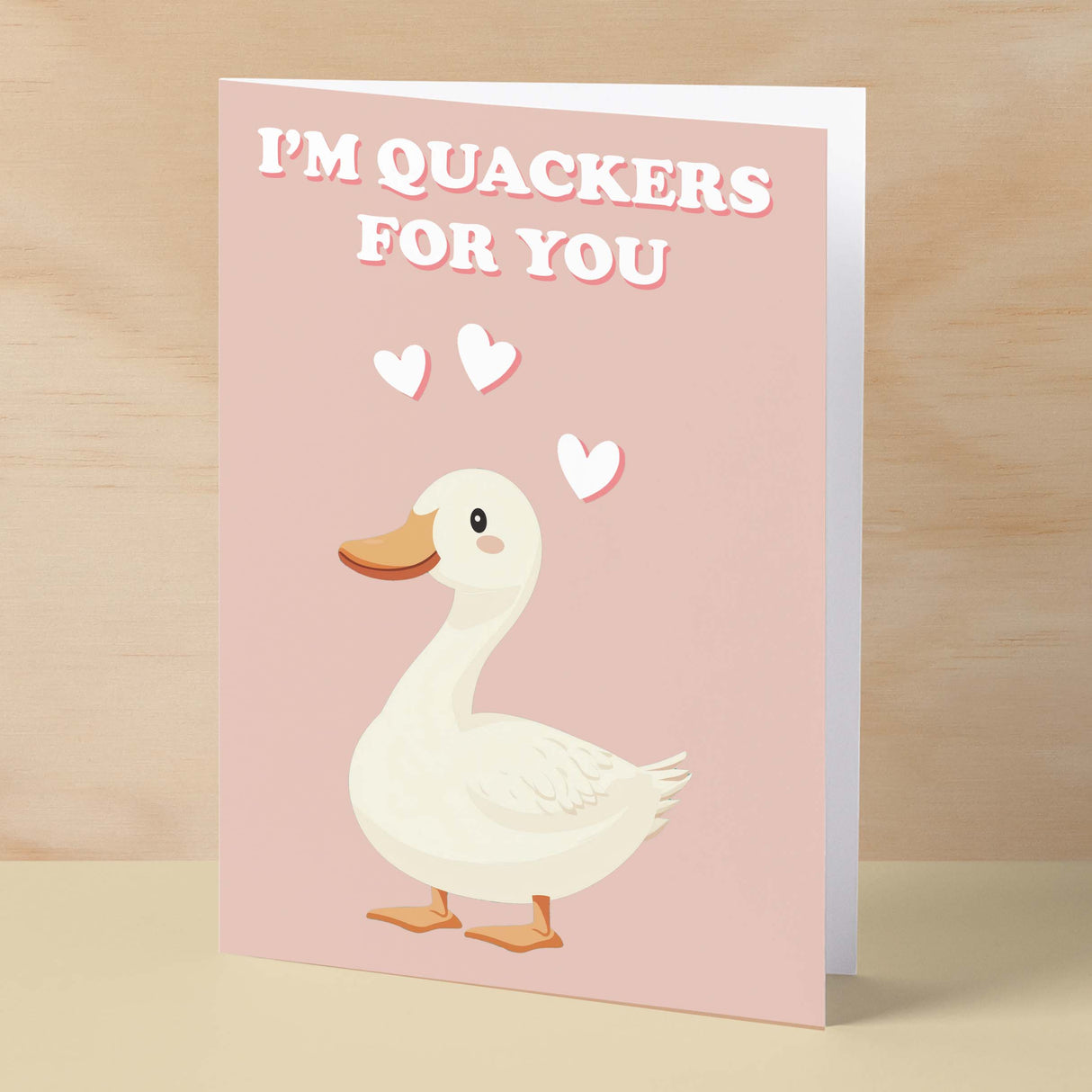 Cute Anniversary or Valentine's Card I'm Quackers for You Cute Duck Anniversary Card For Him or Her