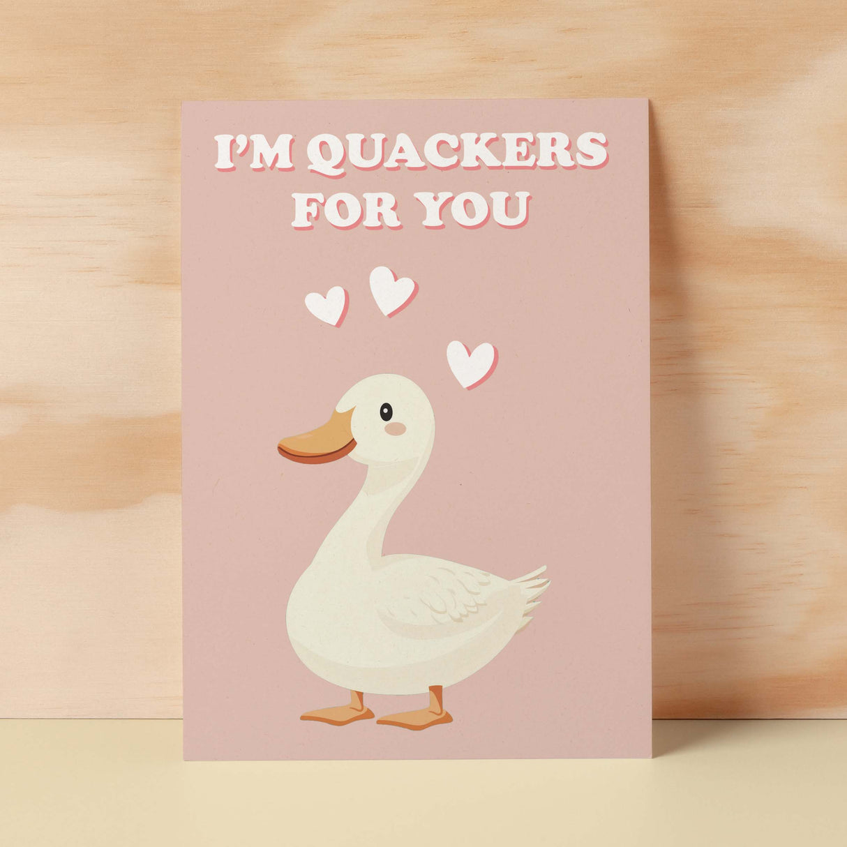 Cute Anniversary or Valentine's Card I'm Quackers for You Cute Duck Anniversary Card For Him or Her