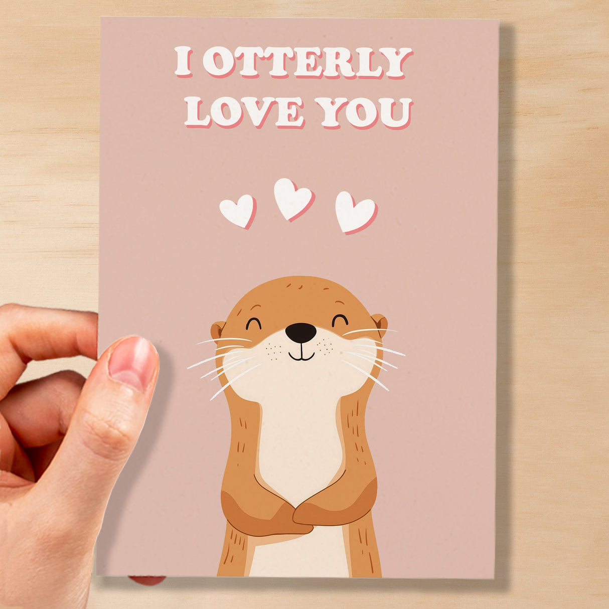 Cute Anniversary or Valentine's Card I'm Otterly Love You Cute Otter Anniversary Card For Him or Her