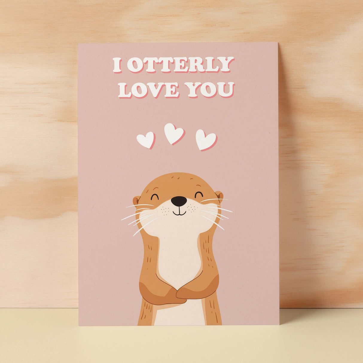 Cute Anniversary or Valentine's Card I'm Otterly Love You Cute Otter Anniversary Card For Him or Her